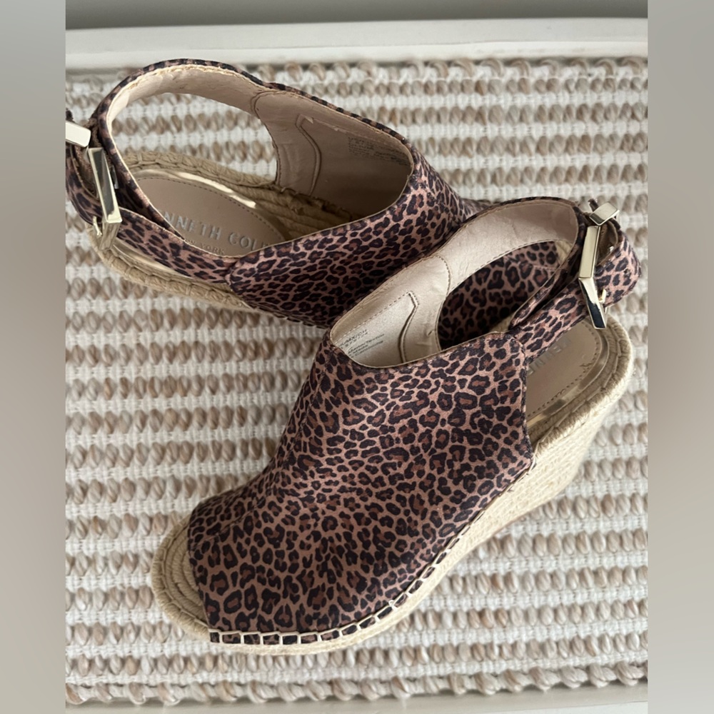 Kenneth Cole Brown Leopard Wedges